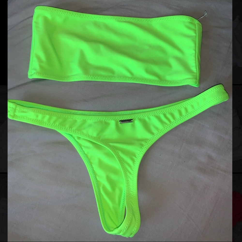 White Fox Boutique neon green bikini set
